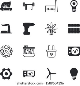 power vector icon set such as: outlet, handle, dumbell, fitness, radiator, interior, domestic, pipe, unplug, heat, physical, town, switch, sustainability, home, screwdriver, unplugged, outline, mill