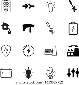 power vector icon set such as: bonfire, creative, nuclear, glow, burn, switch, secure, company, connector, interface, firewood, socket, save, computer, smoke, lightning, flash, guard, low, instrument