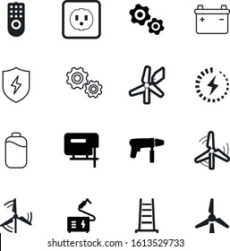 power vector icon set such as: transportation, remote, tv, ladder, anti, check, flash, jigsaw, drill, cellular, security, service, wall, plug, job, television, socket, guard, charging, saw, level