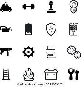 power vector icon set such as: campfire, hard, electronic, motion, building, engineering, role, hot, fire, mechanical, tablet, competition, adapter, sand, secure, bar, thunderbolt, emblem, channel