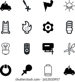 power vector icon set such as: remote, can, standby, bicep, buttons, burn, industrial, clean, cultivator, fluorescent, alternative, filter, hot, pictogram, lubricant, down, red, channel, lawn, fire