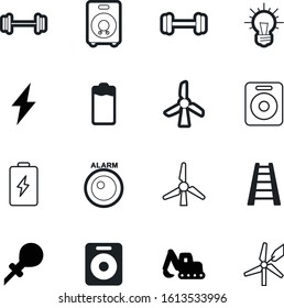 power vector icon set such as: lightbulb, innovation, bulb, water, vehicle, push, check, ladder, oil, job, tablet, buttons, shock, bottle, bolt, filter, blue, red, stairway, rotate, lightning