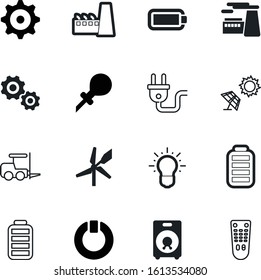 power vector icon set such as: sunlight, loudspeaker, cable, forklift, glass, loader, sun, manufacturing, lift, oiler, station, speaker, connect, keyboard, eco, engineering, creative, motion, cell