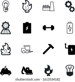 power vector icon set such as: creative, office, invention, image, muscle, factory, innovation, fitness, hammer, android, cartoon, tool, dumbbell, illumination, sport, accessories, smart, excavator