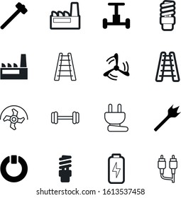 power vector icon set such as: weight, media, audio, mechanical, alternative, supply, season, hammer, lifestyle, lawn, start, mill, cutting, drill, workout, computer, ground, body, dumbbells