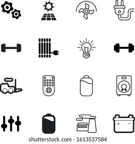 power vector icon set such as: healthy, plus, tv, keyboard, keypad, television, motion, engine, cultivate, dumbbells, player, idea, natural, lawn, nuclear, check, cultivator, forklift, land
