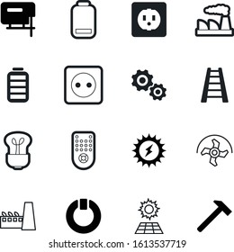 power vector icon set such as: off, abstract, cultivator, gears, ladder, device, green, down, professional, color, strength, sunlight, plow, cut, cultivate, wood, eco, landscaped, mechanics