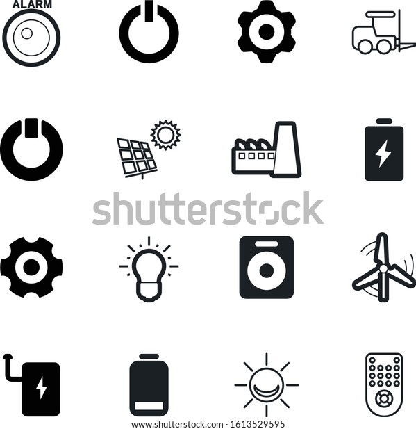 power vector icon set such as: raise, alkaline,\
check, audio, nature, bass, number, distribution, vehicle, nuclear,\
lifting, image, mill, level, forklift, volume, car, alternative,\
music, solution
