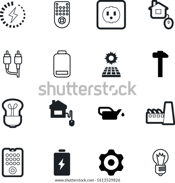 power vector icon set such as: keypad, natural,\
wall, connector, mobile, refinery, jack, connect, factory, car,\
motor, circle, service, liquid, filter, lubrication, port, charger,\
resource, level