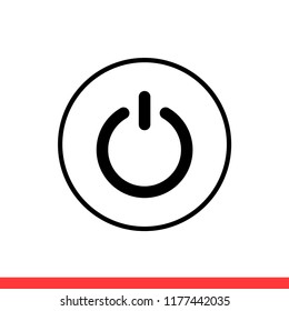 Power vector icon, start symbol. Simple, flat design for web or mobile app