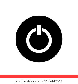 Power vector icon, start symbol. Simple, flat design for web or mobile app