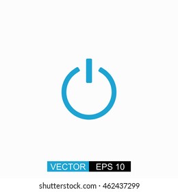 Power vector. Isolated blue icon on white background.