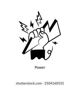 Power vector outline style Design Vector Stock illustration. 