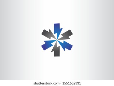 Power vector symbol. Electric lightning bold logotype on white background for electric power icon.