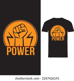 Diseño de camisetas de vector de potencia para hombres