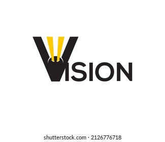 power vision logo with human lifting hand and big eye	