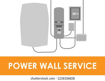 Power wall concept in flat style. Vector illustration. For web, banner, shop.