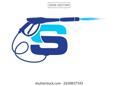 Power wash logo design vector with letter H concept.template design