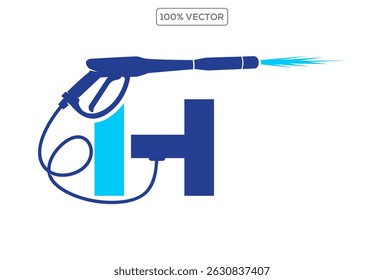 Power wash logo design vector with letter S concept.template design