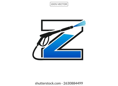 Power wash logo design vector with letter Z concept.template design illustration