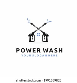 Power Wash Logo With House Concept