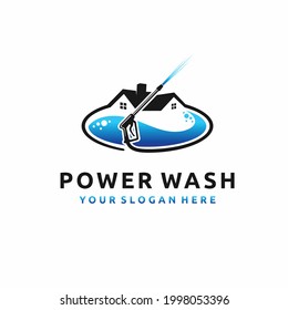 Power Wash Logo With House Concept