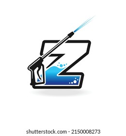 Power wash logo with letter Z concept