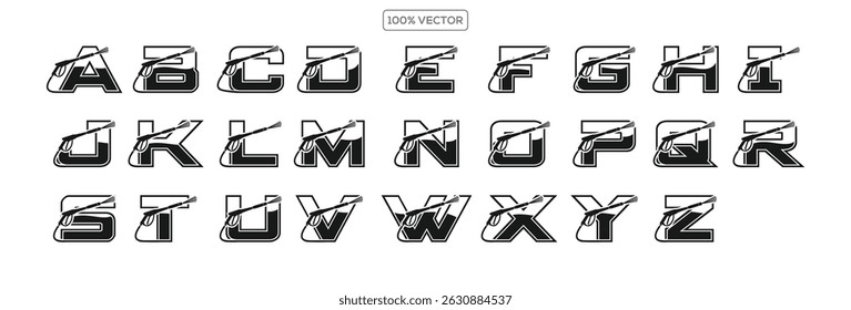Logotipo de lavagem de energia com letra A - Z conceito, vetor logotipo modelo elemento