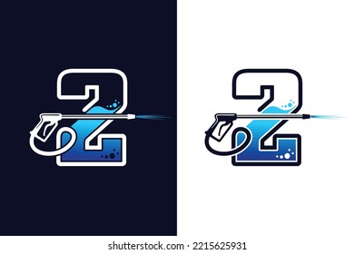 Power wash logo with number two concept