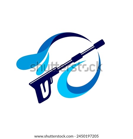 Power wash logo with splash concept