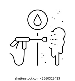 power washing exterior home maintenance line icon vector. power washing exterior home maintenance sign. isolated contour symbol black illustration