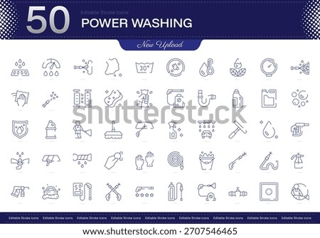 Power Washing stroke icon. Power Washing line icon set. editable stroke icon pack. Line, Thin, Linear Style Icon Bundle. Fully Customizable