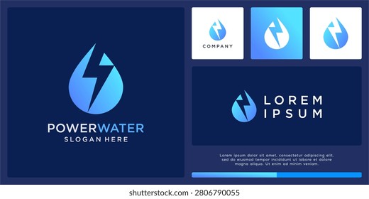 Power water logo design with flash