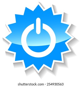 Power web blue icon on a white background. Vector Illustration