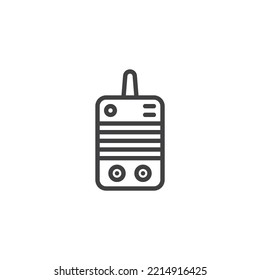 Power welding machine line icon. linear style sign for mobile concept and web design. Portable welding machine outline vector icon. Symbol, logo illustration. Vector graphics