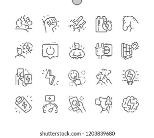 Power Well-crafted Pixel Perfect Vector Thin Line Icons 30 2x Grid for Web Graphics and Apps. Simple Minimal Pictogram