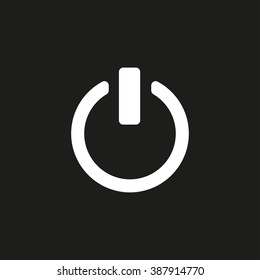 Power  white icon on a black background. Vector illustration.