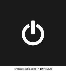 Power white icon on gray background