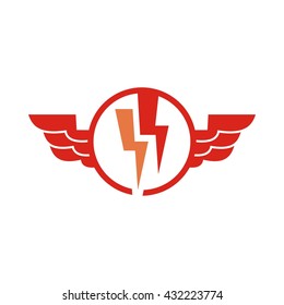 Power wing, Automotive logo, Energy symbol for vector logo template