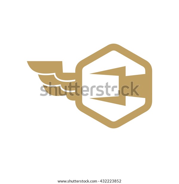 Power wing, Automotive logo, Energy symbol for\
vector logo template