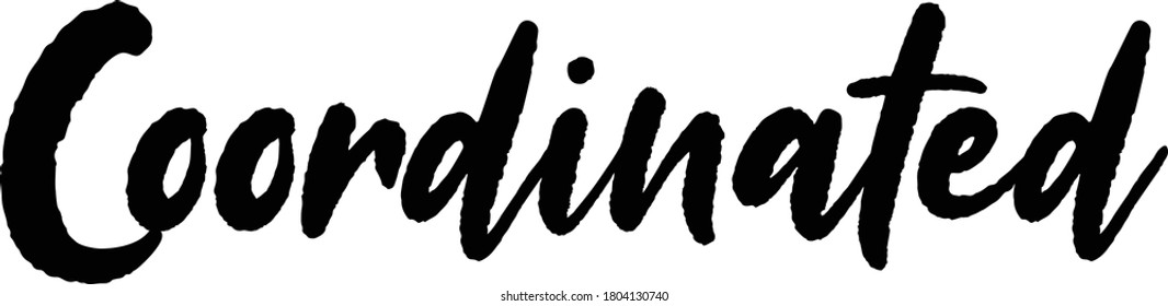 Power word and action text. Only one single word. Printable graphic tee. Design doodle for print. Vector illustration. Colorful. Hand drawn calligraphy style. Black and white