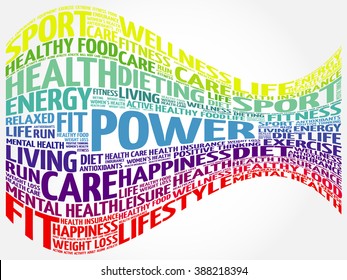 Power Word Cloud Background Health Concept Stock Vector (Royalty Free ...