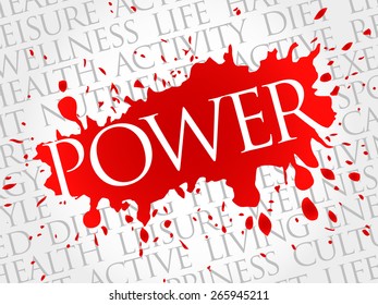 POWER word cloud, fitness, sport, health concept