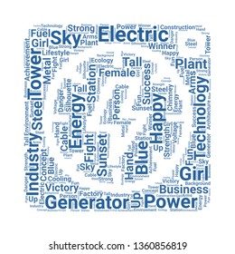 power word cloud. tag cloud about power.