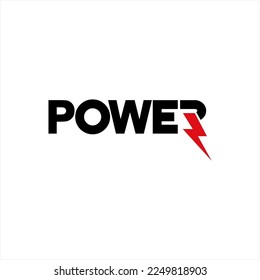 Power word design with thunderbolt symbol on R letter. Can be used for t-shirt design.