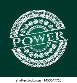 Power written with chalkboard texture. Vector Illustration. Detailed.