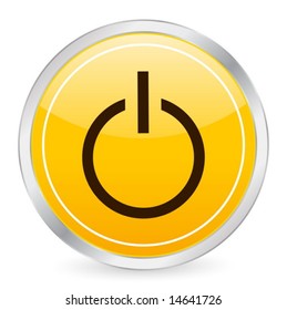 Power yellow circle icon. Vector illustration