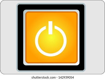 power yellow square web icon on grey background