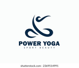 power yoga logo creative design line concept sport beauty spa - Shutterstock ID 2369514991