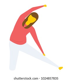 Power yoga pose, flat vector icon 